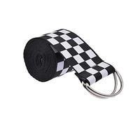 courti Cinturón a cuadros, 135 cm casual a cuadros cinturón de lona Cummerbunds cinturón negro blanco a cuadros tendencia de moda cinturón decorativo todo fósforo para hombres y mujeres