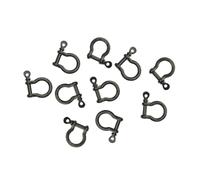 Courtieyeardceastea 10 hebillas de herradura hechas a mano para juguetes correas de bronce artesanal, 25 x 18 mm