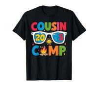 Cousin Camp 2025 Summer Family Vacation Camping Funny Kids Camiseta