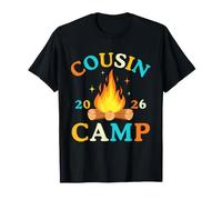 Cousin Camp 2026 Retro Campfire Family Camping Vacation Crew Camiseta