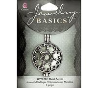 Cousin Jewelry Basics - Medallón de Filigrana (1 Paquete), Color Plateado, acrílico, Multicolor, 2,7 x 3,8 x 0,23 cm