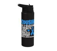 Cousin of a Warrior Prostate Cancer Awareness Gifts Products Stainless Steel Insulated Water Bottle