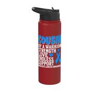 Cousin of a Warrior Prostate Cancer Awareness Gifts Products Stainless Steel Insulated Water Bottle