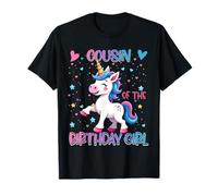 Cousin of The Birthday Girl Unicorn Family Matching Party Camiseta