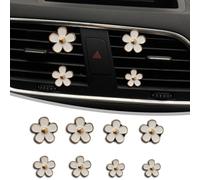Couslcd Clips de ventilación de coche para mujer, 8 piezas de bonitos clips de ventilación de coche, decoración de margaritas, accesorios de coche, clips de ventilación de aire, decoración interior de