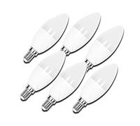 COUSON Bombilla Led Estandard E14 Vela C37 6W Luz Amarilla Cálida 3000K Pack de 6 Unidades