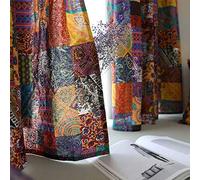 CoutureBridal - Cortinas bohemias (1 unidad, de algodón, translúcido, para salón, dormitorio, estilo indio, vintage, opaco, 140 cm x 240 cm, 1 unidad)