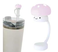 Couvercle De Paille En Silicone - Casquette De Paille De Forme De Champignon, Bouchon De Paille À L'épreuve Des Fuites, Conseils De Paille Mignons | Topper En Silicone À L'épreuve Des Poussières Pour