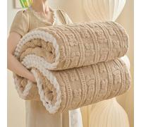 Couverture Moelleuse Plaid Polaire Couverture en Peluche pour le Canapé Couvre-Lit et Housse de Canapé Epaisse Plaid en Peluche Douce et Duveteux pour Salon Camping Voyage(Khaki,100 * 150cm)