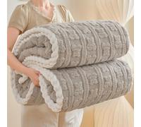 Couverture Moelleuse Plaid Polaire Couverture en Peluche pour le Canapé Couvre-Lit et Housse de Canapé Epaisse Plaid en Peluche Douce et Duveteux pour Salon Camping Voyage(Grey,180 * 200cm)