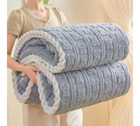 Couverture Moelleuse Plaid Polaire Couverture en Peluche pour le Canapé Couvre-Lit et Housse de Canapé Epaisse Plaid en Peluche Douce et Duveteux pour Salon Camping Voyage(Blue,100 * 150cm)