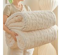 Couverture Moelleuse Plaid Polaire Couverture en Peluche pour le Canapé Couvre-Lit et Housse de Canapé Epaisse Plaid en Peluche Douce et Duveteux pour Salon Camping Voyage(White,200 * 230cm)