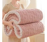 Couverture Moelleuse Plaid Polaire Couverture en Peluche pour le Canapé Couvre-Lit et Housse de Canapé Epaisse Plaid en Peluche Douce et Duveteux pour Salon Camping Voyage(Pink,200 * 230cm)