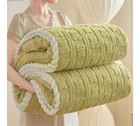 Couverture Moelleuse Plaid Polaire Couverture en Peluche pour le Canapé Couvre-Lit et Housse de Canapé Epaisse Plaid en Peluche Douce et Duveteux pour Salon Camping Voyage(Green,100 * 150cm)