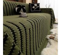 Couvre Canapé Housse de Canapé 2 3 4 Places Housse Canape en Forme de L Jeté De Canapé Grande Taille Housses de Canapé Douces et Durables en Chenille pour Le Salon(Green,180 * 360cm)