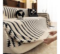 Couvre Canapé Housse de Canapé 2 3 4 Places Housse Canape en Forme de L Jeté De Canapé Grande Taille Housses de Canapé Douces et Durables en Chenille pour Le Salon(Beige,180 * 230cm)
