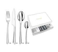 Couzon - Cubertería de 24 cubiertos de mesa en estuche para 6 personas, acero inoxidable 18/10, acabado espejo, grosor 4 mm, acero inoxidable