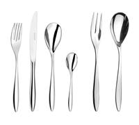 Couzon - Cubertería de 50 cubiertos de mesa de madera para 12 personas - Epsilon - Acero inoxidable 18/10, acabado espejo, grosor 3 mm - acero inoxidable