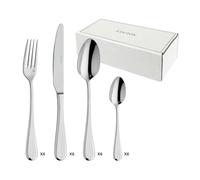 COUZON Dunas Cubertería de 24 Piezas, Acero Inoxidable, Plateado