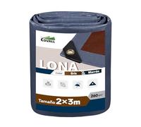 Covall Lona de Ojales Bicolor 260g/m² Impermeable Lona Gris/marrón súper Duradera para Techo, jardín, Cubierta, Piscina, Tienda de campaña.(2x3m)
