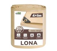 COVALL Lonas Impermeables Exterior 4x6 m,Waterproof tarpaulin-210g/m²,con Ojales Reforzados-Resistente al desgarro,Impermeable,Anti-UV,Lona Multifuncional,para Cubrir techos,leña,Coches,Lona Piscina