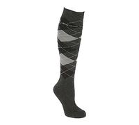 Covalliero 1 par de calcetines de equitación Brescia, talla 34-36, anthracite/grey, algodón, buen ajuste, zona del pie reforzada, lavable a máquina
