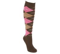 Covalliero 1 par de calcetines de equitación Brescia, talla 37-39, wood/dark rose, algodón, buen ajuste, zona del pie reforzada, lavable a máquina