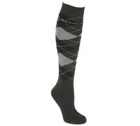 Covalliero 1 par de calcetines de equitación Brescia, talla 40-42, anthracite/grey, algodón, buen ajuste, zona del pie reforzada, lavable a máquina