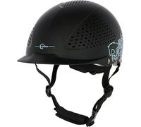 Covalliero Beauty 2.0 3232286 - Casco de equitación para niños, Circunferencia de Cabeza de 48 a 54 cm, Ajuste Continuo, Color Negro, Tapa de equitación, Casco de Seguridad