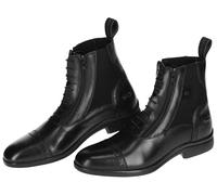 Covalliero Bota de montar Vienna, zapato de montar, cuero, negro, talla 38, mujer, con soportes para espuelas, inserto elástico