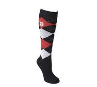 Covalliero Brescia - Calcetines de equitación para Mujer, Talla 40-42, Color Azul Oscuro y Rojo