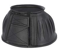 Covalliero Campanas de goma para cascos, protección para cascos, botas de salto, por pares, negro, Cob, material de goma suave, caballos, con autocierre de gancho y bucle