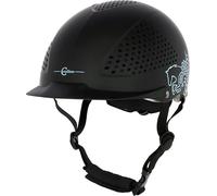Covalliero Casco de montar de belleza 2.0 para niños, negro, circunferencia de la cabeza 48-51 cm, a prueba de golpes, forma de casco delgado, con ventilación, soporte de 4 puntos