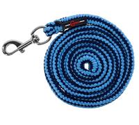 Covalliero Cuerda de Plomo Hippo, Correa de Plomo, Gancho de Seguridad, 200 cm, PE Trenzado, Azul Claro/Azul Oscuro, Caballo