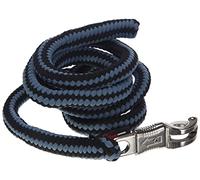 Covalliero Cuerda de Plomo Hippo, Correa de Plomo, Gancho de Seguridad, 200 cm, PE Trenzado, Negro/Gris, Caballo