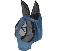 COVALLIERO FinoStrech FS26 - Máscara antimoscas con cremallera para caballo, elástica y ligera, protección para los ojos y la cabeza (azul ahumado, completo)