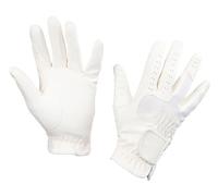 Covalliero Guantes de Montar Gloria, par, Talla 8/M, Blanco, Tejido Mixto, Adultos, con Inserto elástico, fijación en la muñeca, el más Vendido