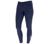 Covalliero Janne x PinkRibbon Fullgrip - Pantalones de equitación (Talla 42), Color Azul Marino