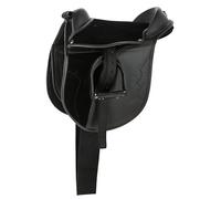 Covalliero Juego de Silla de Montar Economy, Pony, Negro, 15 Pulgadas, 34,5 cm de Ancho, Material sintético, Caballos, Antideslizante, Ajustable Individualmente