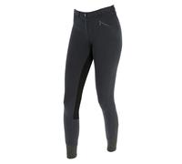 Covalliero Pantalones de Montar Economic, Talla 36, Azul, algodón, Elastano, elásticos, Antideslizantes, Bolsillo con Cremallera
