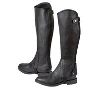 Covalliero Polainas Elasto, Cuero con aplicación elástica, Negro, Talla L