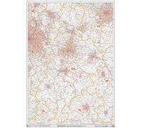 Coventry - CV - Mapa de pared de código postal - Recubierto de plástico