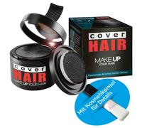 COVER HAIR Polvo de raíz en negro (4 g) - Polvo para el pelo para una rápida e invisible laminación de la raíz, engrosamiento del cabello y cubrir canas, resistente al viento y al agua