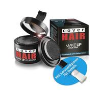 COVER HAIR Polvo de raíz en negro (4 g) - Polvo para el pelo para una rápida e invisible laminación de la raíz, engrosamiento del cabello y cubrir canas, resistente al viento y al agua