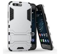 Cover Huawei P10, CHcase Huawei P10 Lite Doppio Strato ibrido Cellulari custodie Assorbimento Scossa Protezione Silicone Custodie con Supporto per Huawei P10 -Sliver Armatura