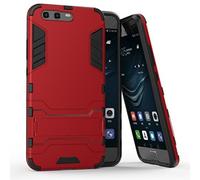 Cover Huawei P10, CHcase Huawei P10 Lite Doppio Strato ibrido Cellulari custodie Assorbimento Scossa Protezione Silicone Custodie con Supporto per Huawei P10 -Red Armatura