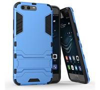 Cover Huawei P10, CHcase Huawei P10 Lite Doppio Strato ibrido Cellulari custodie Assorbimento Scossa Protezione Silicone Custodie con Supporto per Huawei P10 -Blue Armatura