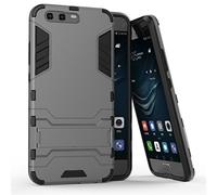 Cover Huawei P10, CHcase Huawei P10 Lite Doppio Strato ibrido Cellulari custodie Assorbimento Scossa Protezione Silicone Custodie con Supporto per Huawei P10 -Gray Armatura