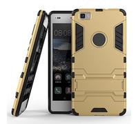 Cover Huawei P8 Lite, CHcase Huawei P8 Lite Doppio Strato ibrido Cellulari custodie Assorbimento Scossa Protezione Silicone Custodie con Supporto per Huawei P8 Lite -Gold Armatura