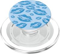 Cover Me In Kisses Boyish Blue Lipstick Coqueto Divertido PopSockets PopGrip para MagSafe